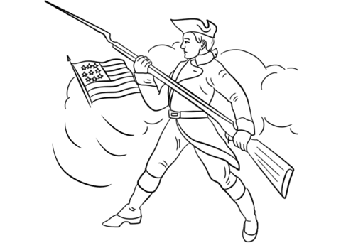 Continental Army Soldier Coloring Page